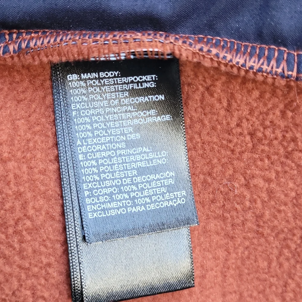 THE‎ NORTH FACE Carbondale Dark Orange Weave Fleece Polyester XL Full Zip Vest
